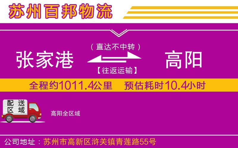 張家港到高陽物流公司