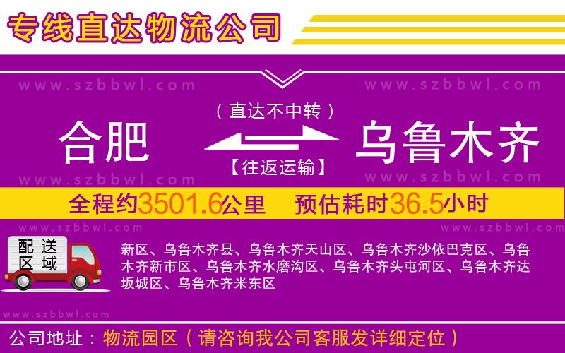 合肥到烏魯木齊物流公司