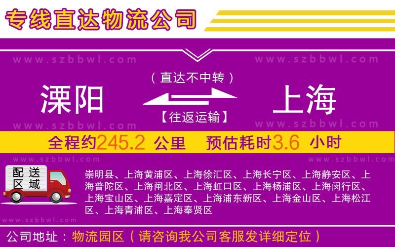 溧陽(yáng)到上海物流公司