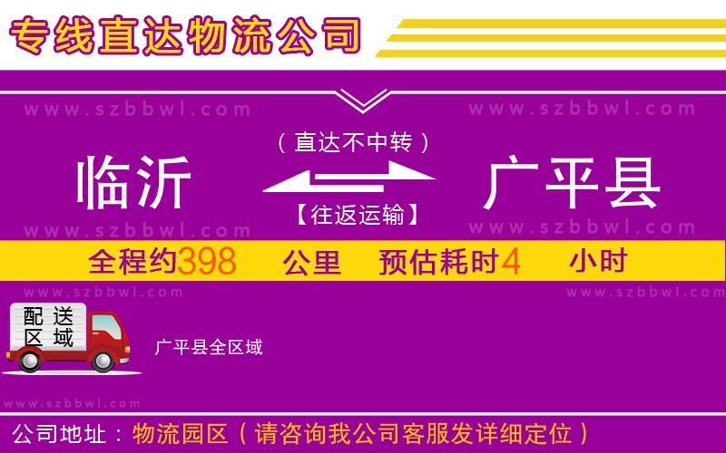 臨沂到廣平縣物流公司