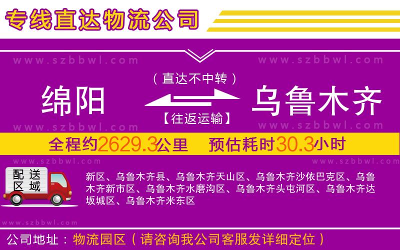 綿陽到烏魯木齊物流專線