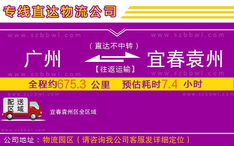 廣州到宜春袁州區(qū)物流專線