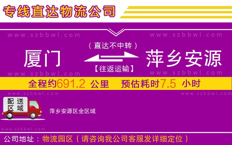 廈門到萍鄉(xiāng)安源區(qū)物流專線