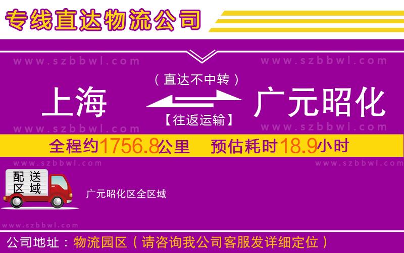 上海到廣元昭化區(qū)物流公司