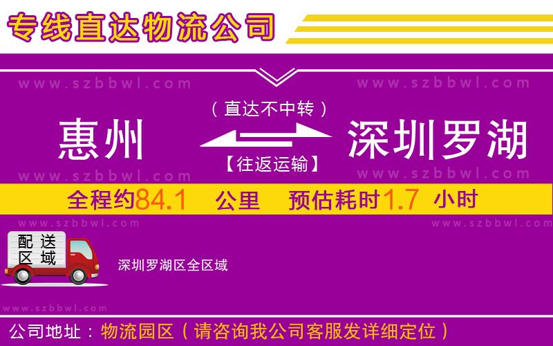 惠州到深圳羅湖區(qū)物流專線