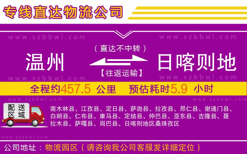 溫州到日喀則地區(qū)物流公司