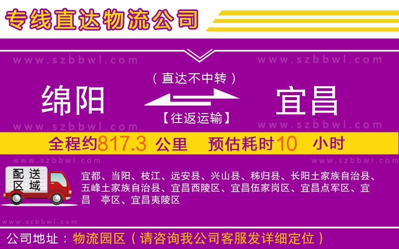 綿陽到宜昌物流專線