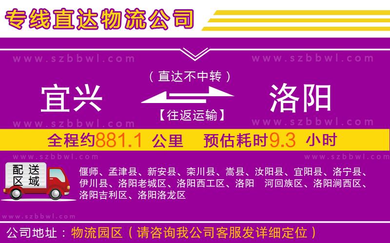 宜興到洛陽物流專線