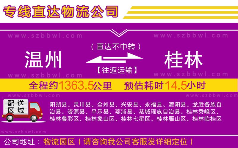 溫州到桂林物流專(zhuān)線