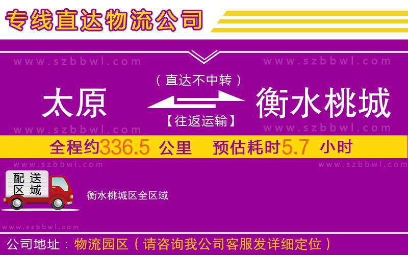 太原到衡水桃城區(qū)物流專(zhuān)線(xiàn)