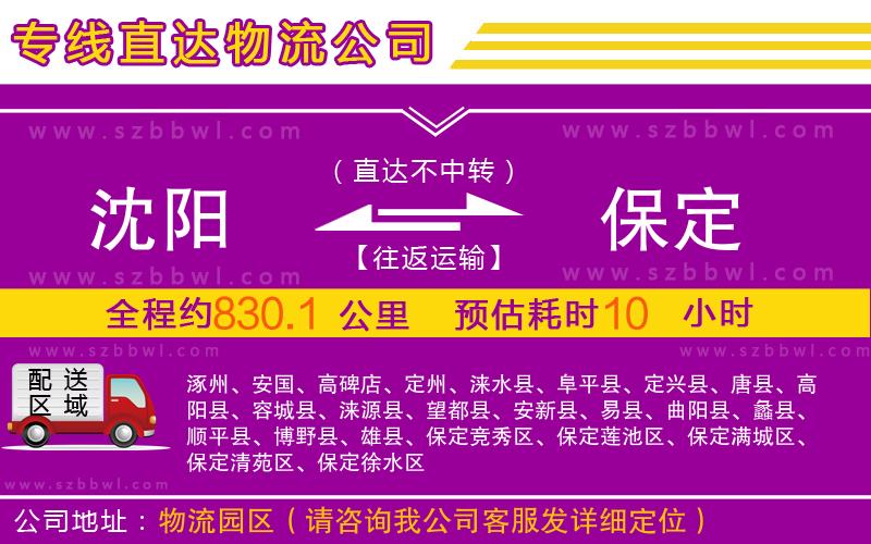 沈陽到保定物流公司