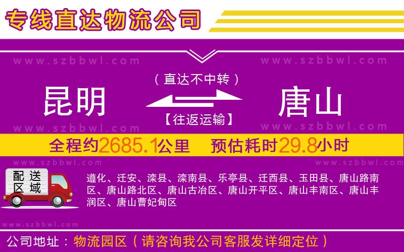 昆明到唐山物流專線