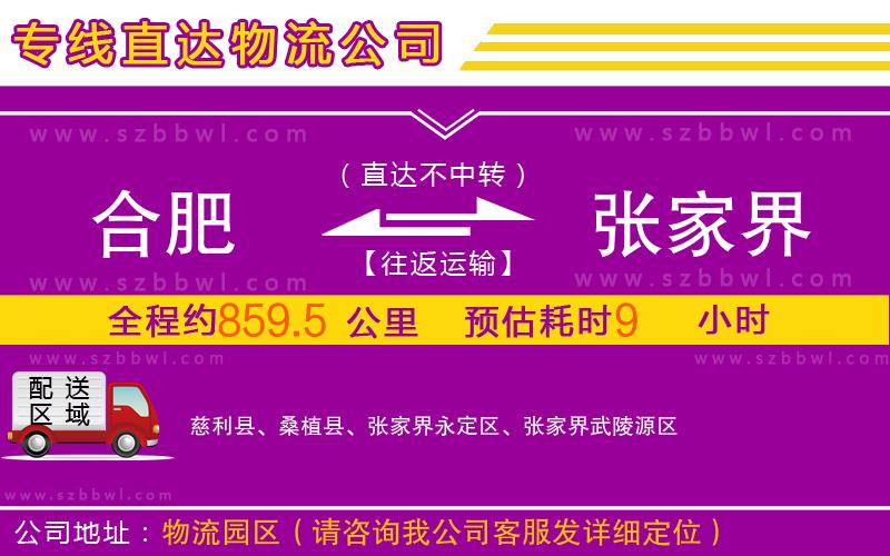 合肥到張家界物流公司