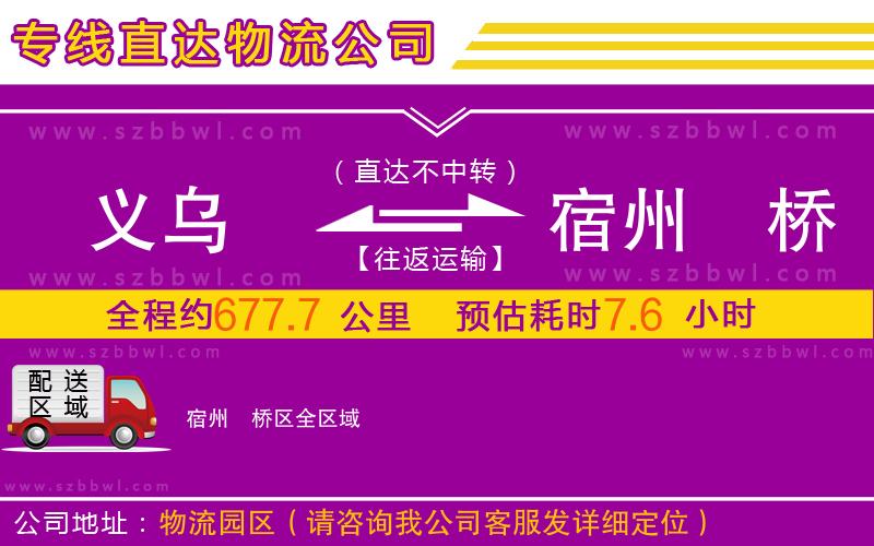 義烏到宿州埇橋區(qū)物流公司