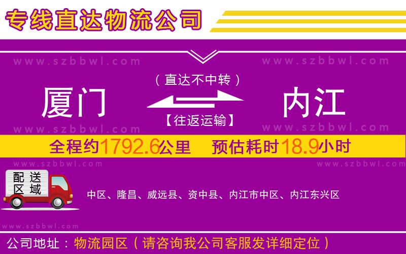 廈門到內(nèi)江物流專線