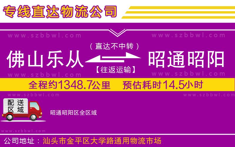 佛山樂(lè)從鎮(zhèn)到昭通昭陽(yáng)區(qū)物流專(zhuān)線