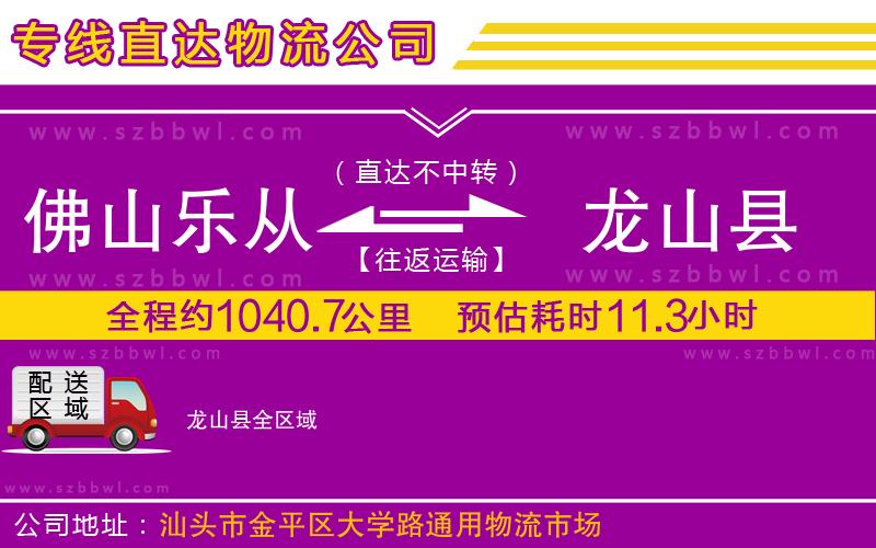 佛山樂從鎮(zhèn)到龍山縣物流公司