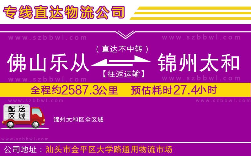 佛山樂(lè)從鎮(zhèn)到錦州太和區(qū)物流公司
