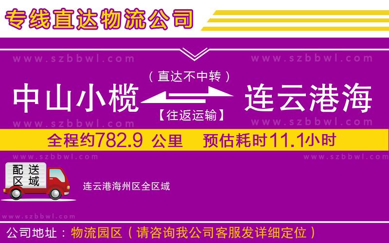 中山小欖到連云港海州區(qū)物流公司