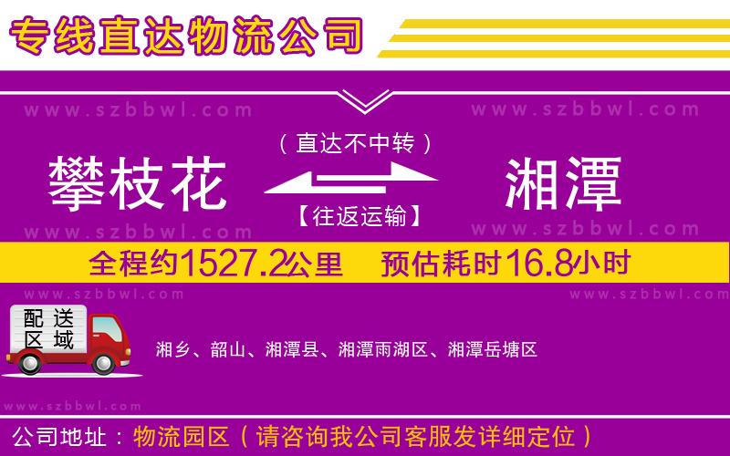 攀枝花到湘潭物流專線