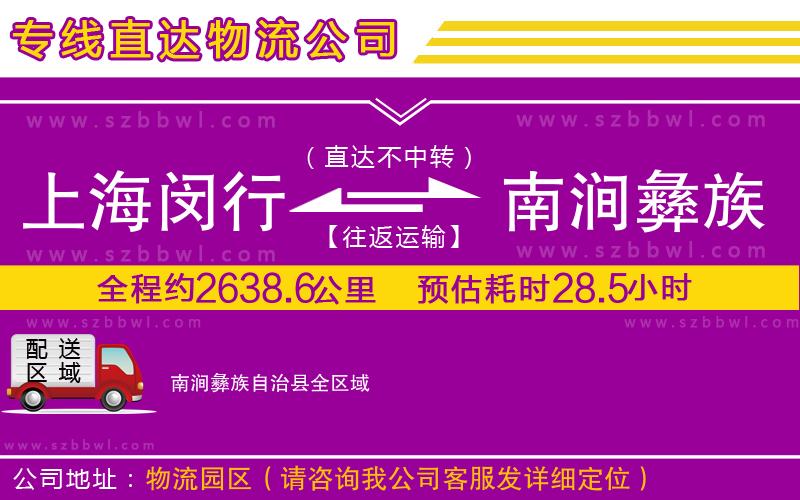 上海閔行區(qū)到南澗彝族自治縣物流公司