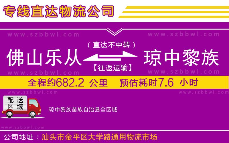佛山樂(lè)從鎮(zhèn)到瓊中黎族苗族自治縣物流專(zhuān)線