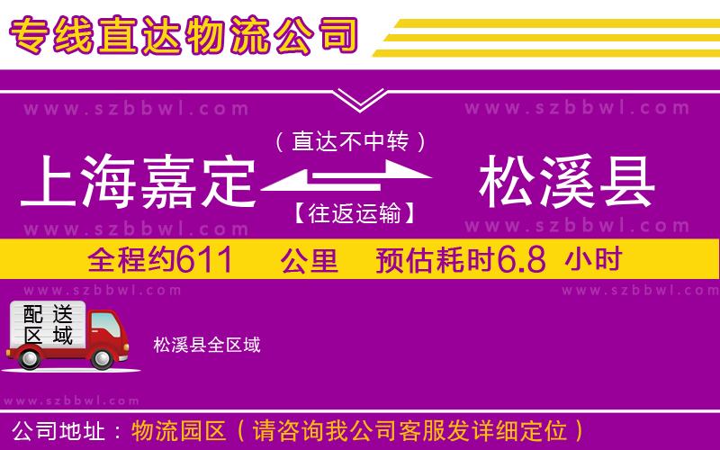 上海嘉定區(qū)到松溪縣物流專線