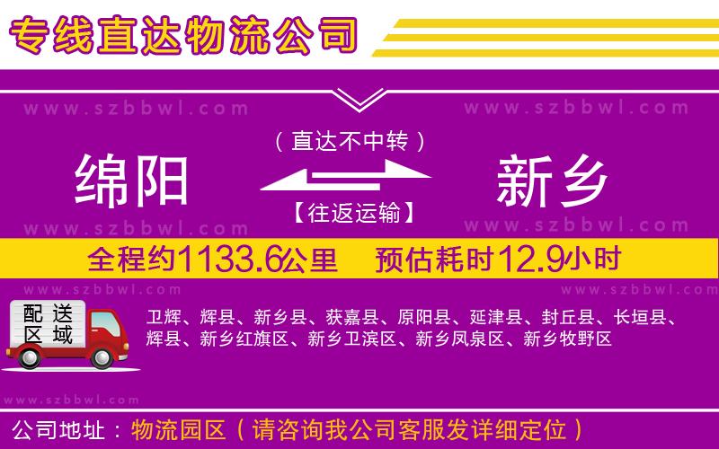 綿陽到新鄉(xiāng)物流公司