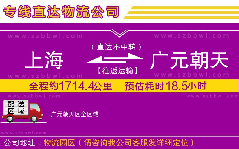 上海到廣元朝天區(qū)物流公司