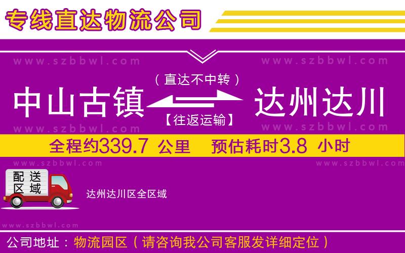 中山古鎮(zhèn)到達(dá)州達(dá)川區(qū)物流專線