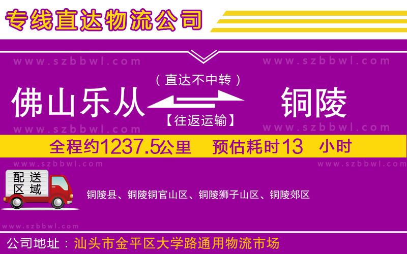 佛山樂從鎮(zhèn)到銅陵物流公司