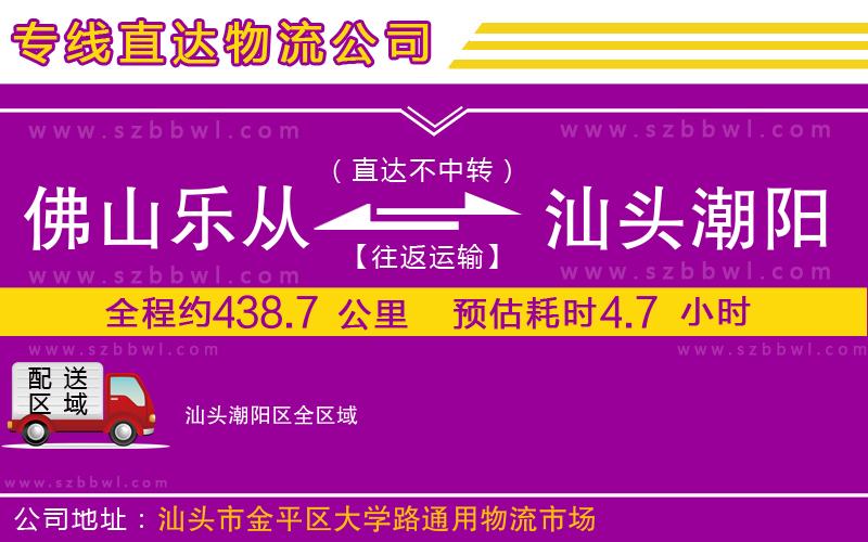 佛山樂從鎮(zhèn)到汕頭潮陽區(qū)物流專線