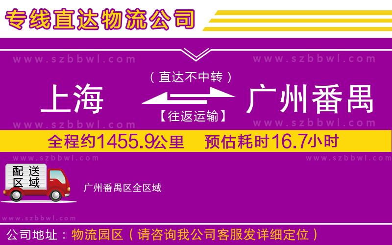 上海到廣州番禺區(qū)物流專線