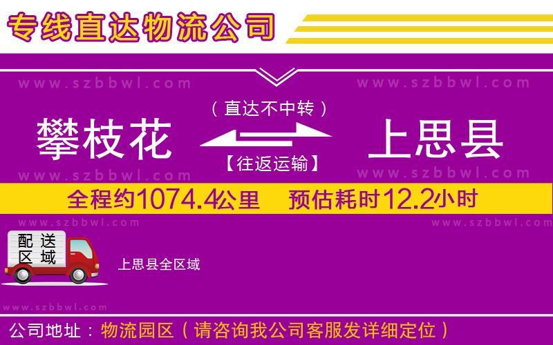 攀枝花到上思縣物流公司