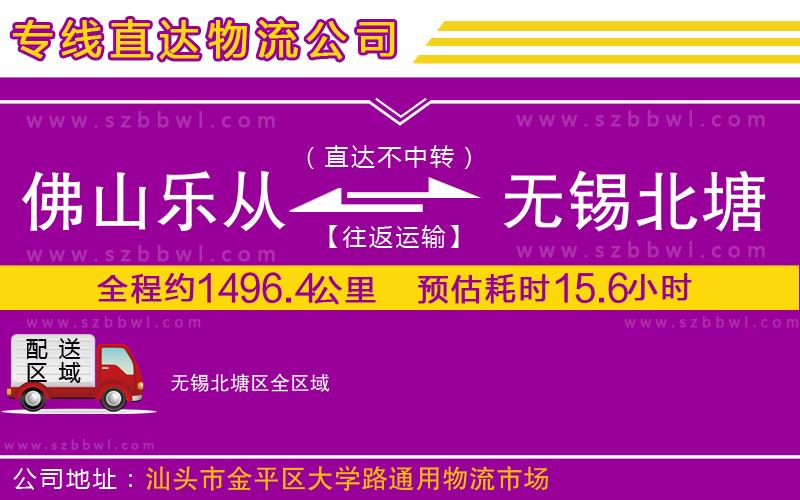 佛山樂從鎮(zhèn)到無錫北塘區(qū)物流公司