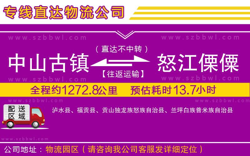 中山古鎮(zhèn)到怒江傈僳族自治州物流專線