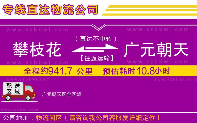 攀枝花到廣元朝天區(qū)物流公司