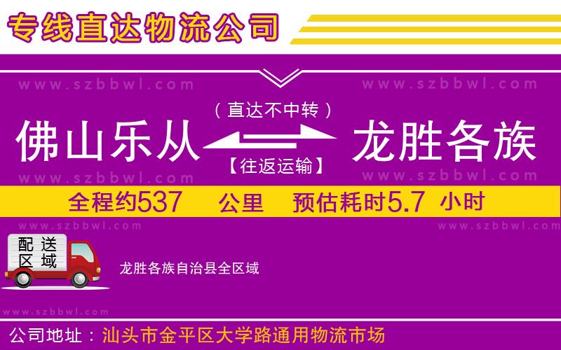 佛山樂從鎮(zhèn)到龍勝各族自治縣物流公司