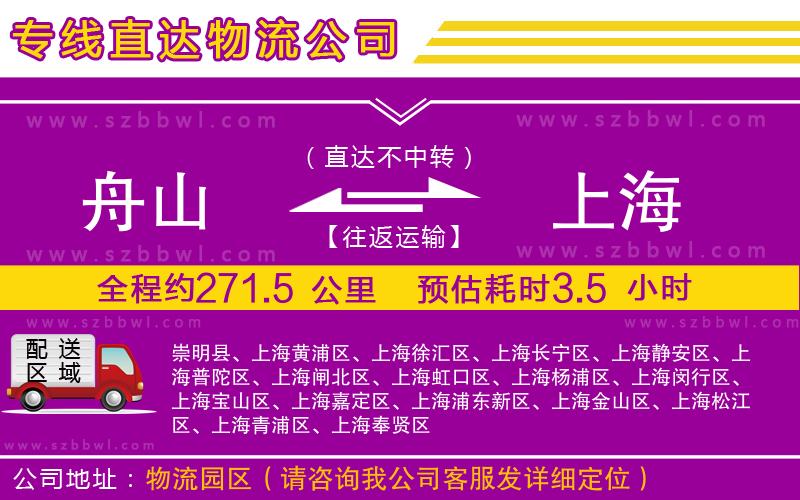 舟山到上海物流公司