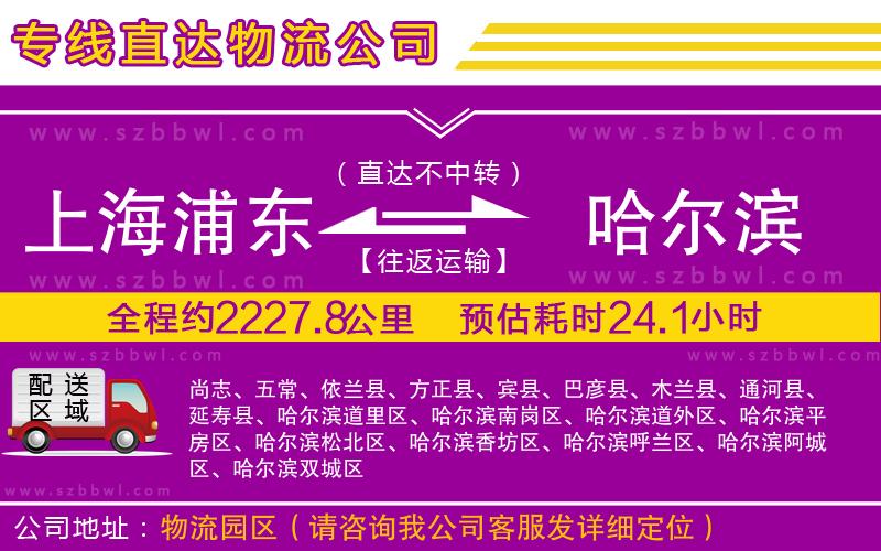 上海浦東區(qū)到哈爾濱物流公司