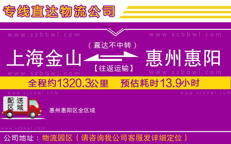 上海金山區(qū)到惠州惠陽區(qū)物流專線