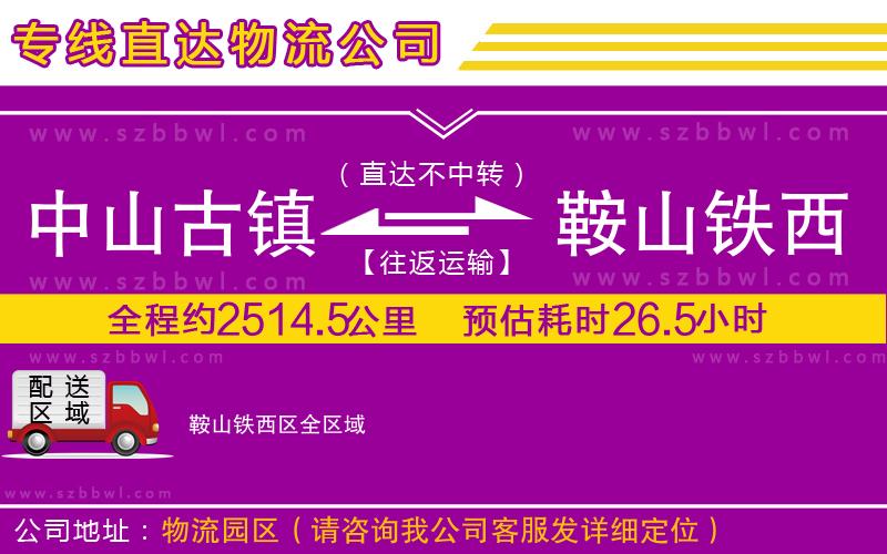 中山古鎮(zhèn)到鞍山鐵西區(qū)物流公司