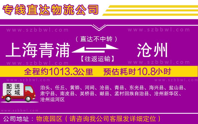 上海青浦區(qū)到滄州物流公司