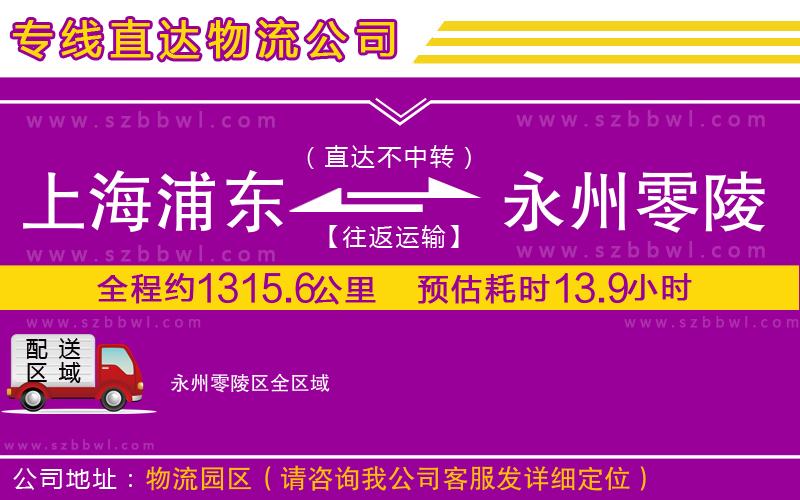 上海浦東區(qū)到永州零陵區(qū)物流公司