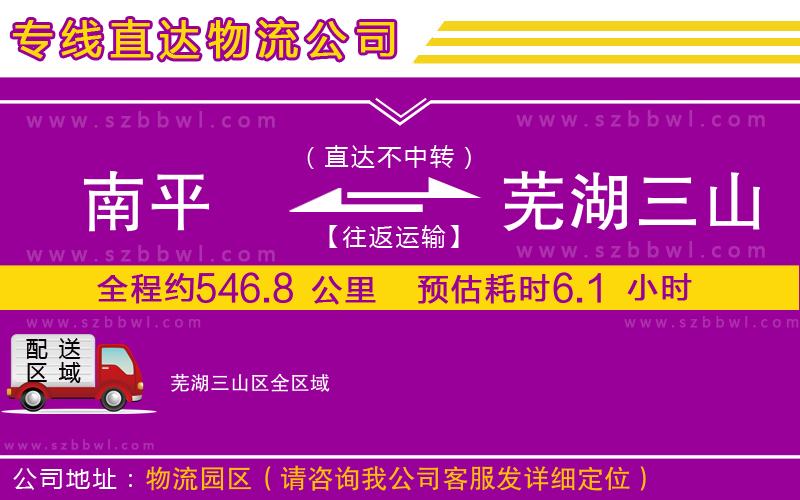 南平到蕪湖三山區(qū)物流專線