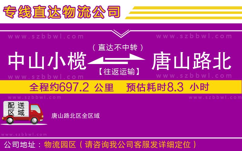 中山小欖到唐山路北區(qū)物流專線