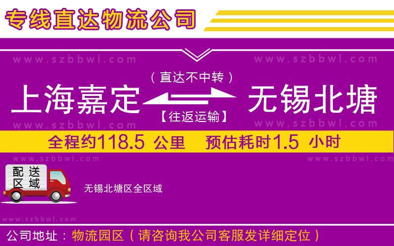 上海嘉定區(qū)到無錫北塘區(qū)物流專線