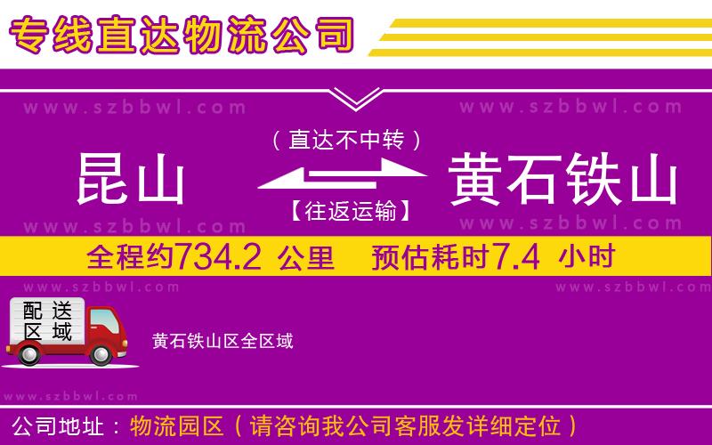 昆山到黃石鐵山區(qū)物流公司