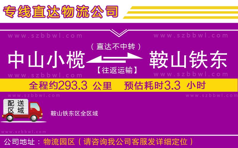 中山小欖到鞍山鐵東區(qū)物流公司