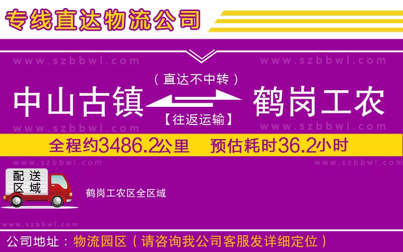 中山古鎮(zhèn)到鶴崗工農(nóng)區(qū)物流專線